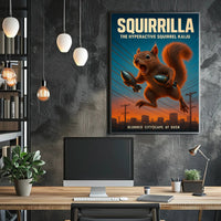 Squirrilla The Hyperactive Squirrel Poster PosterGoat