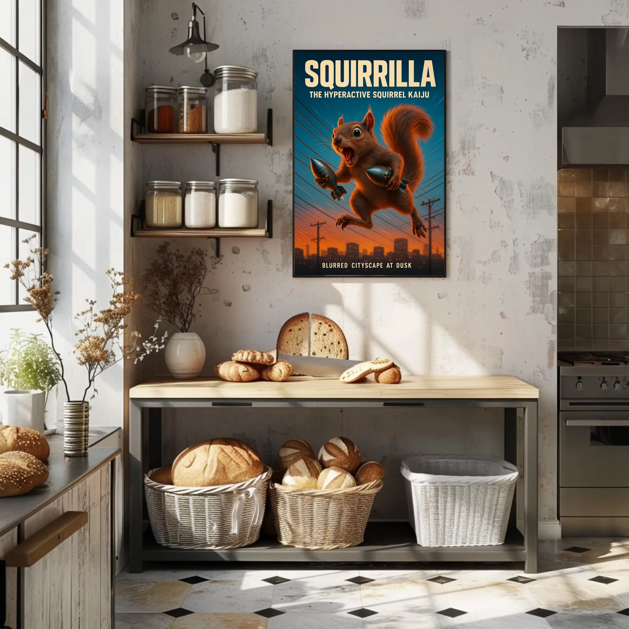 Squirrilla The Hyperactive Squirrel Poster PosterGoat