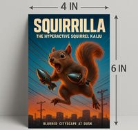 Squirrilla The Hyperactive Squirrel Poster PosterGoat