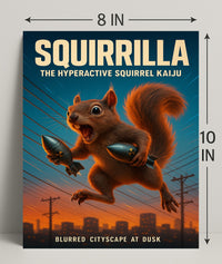 Squirrilla The Hyperactive Squirrel Poster PosterGoat