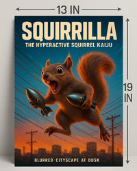 Squirrilla The Hyperactive Squirrel Poster PosterGoat