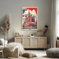 St. Basil's Cathedral Vintage Art Poster PosterGoat