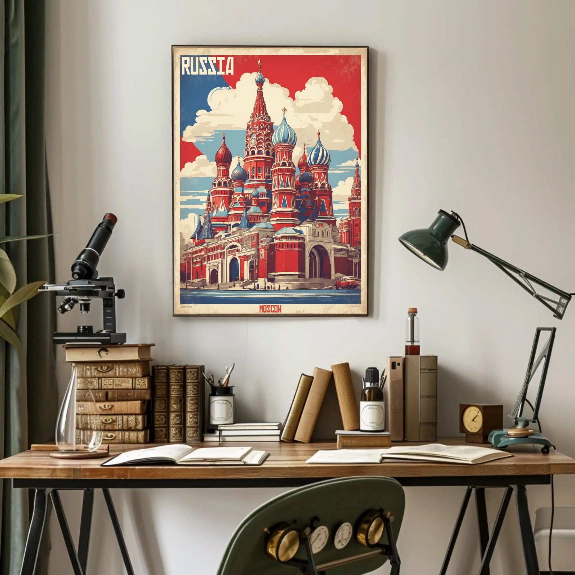 St. Basil's Cathedral Vintage Art Poster PosterGoat