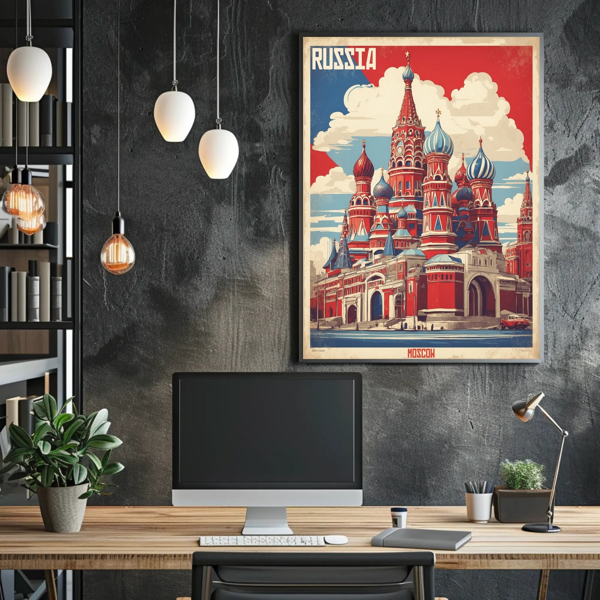 St. Basil's Cathedral Vintage Art Poster PosterGoat