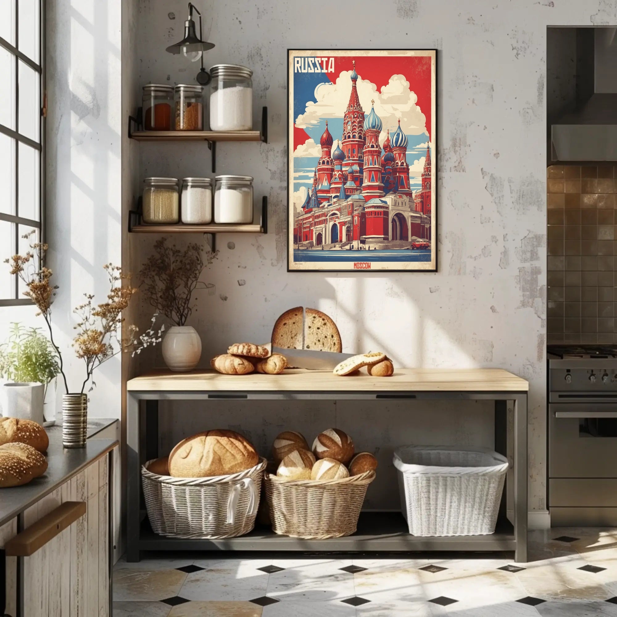 St. Basil's Cathedral Vintage Art Poster PosterGoat