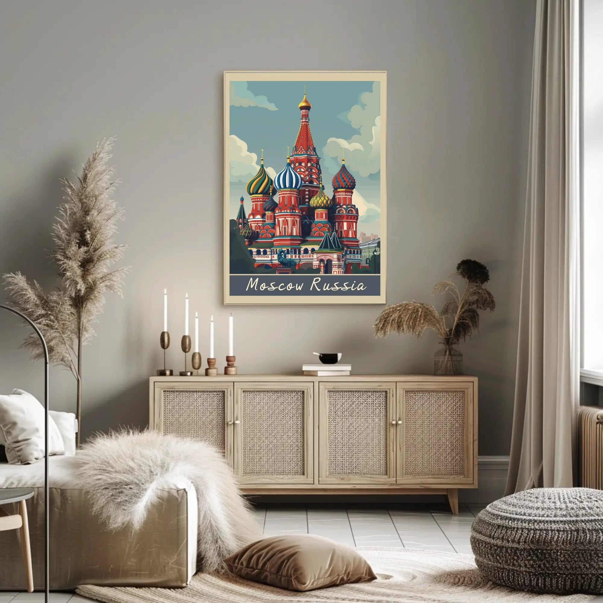 St. Basil's Cathedral Vintage Poster PosterGoat
