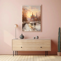 St. Basil's Cathedral Winter Scene Cultural Heritage Poster PosterGoat