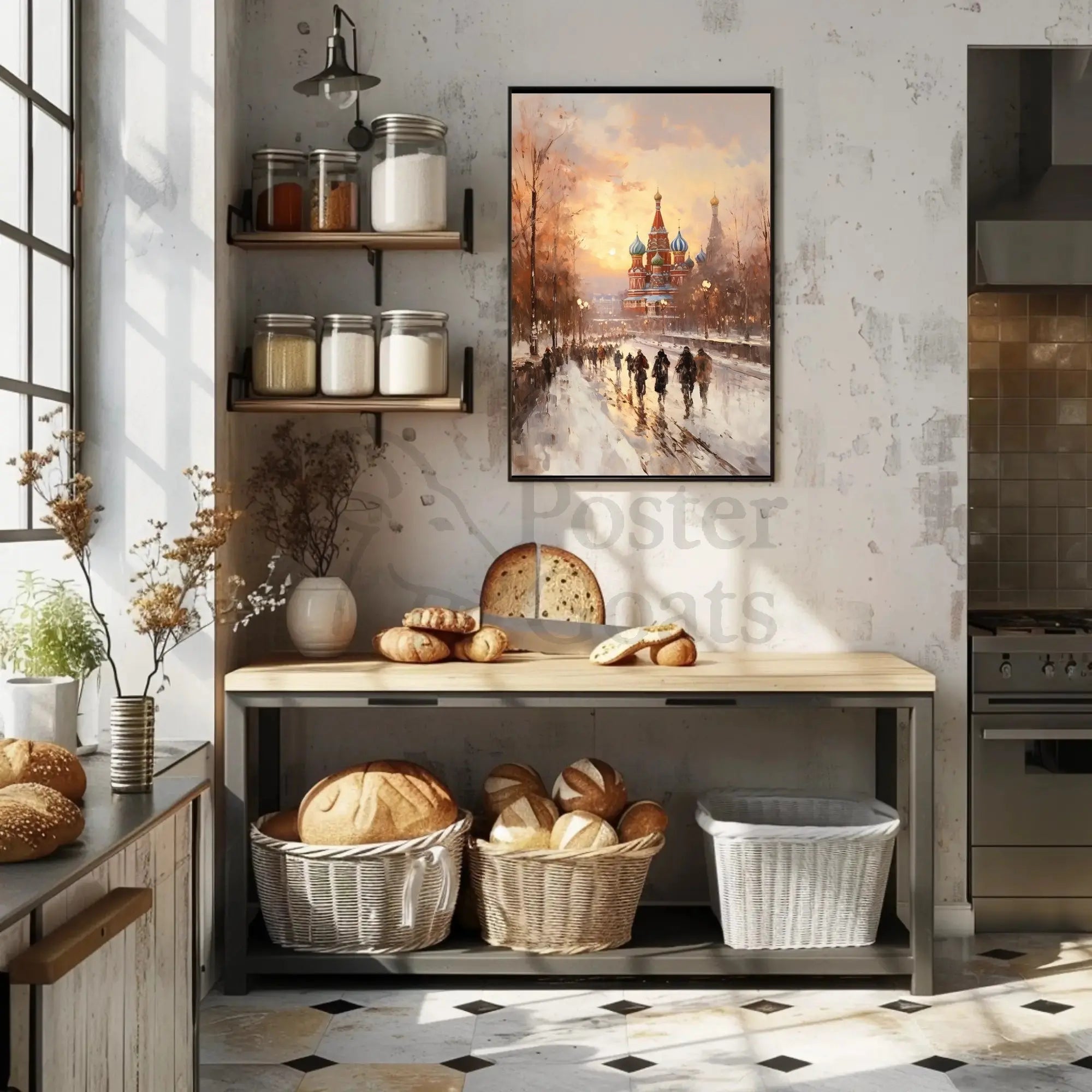 St. Basil's Cathedral Winter Scene Cultural Heritage Poster PosterGoat