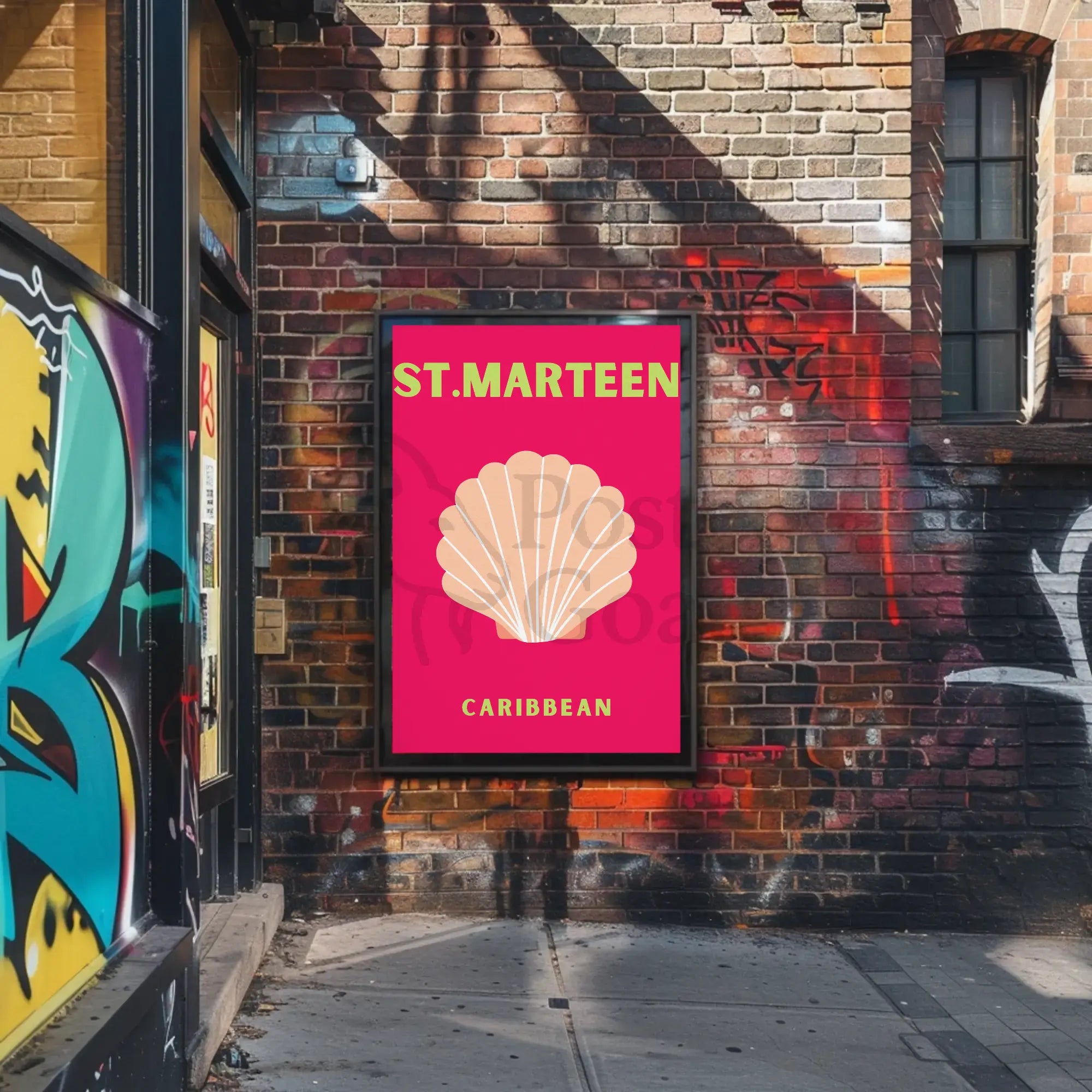 St. Marteen Vibrant Coastal Travel Poster PosterGoat
