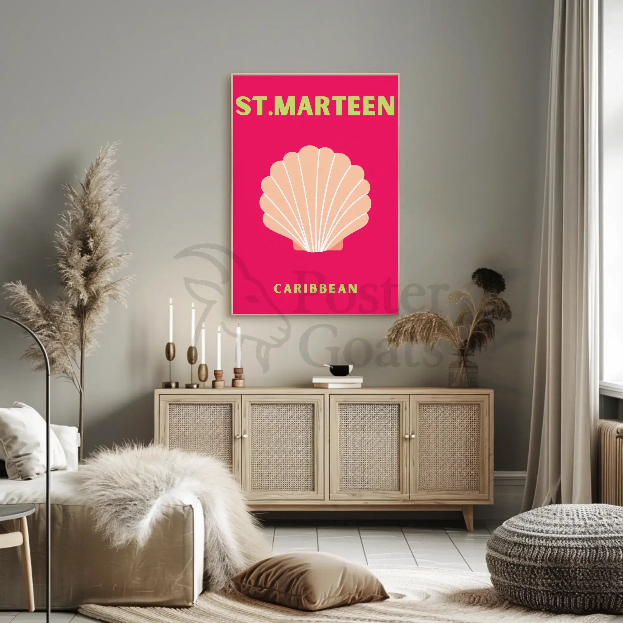 St. Marteen Vibrant Coastal Travel Poster PosterGoat