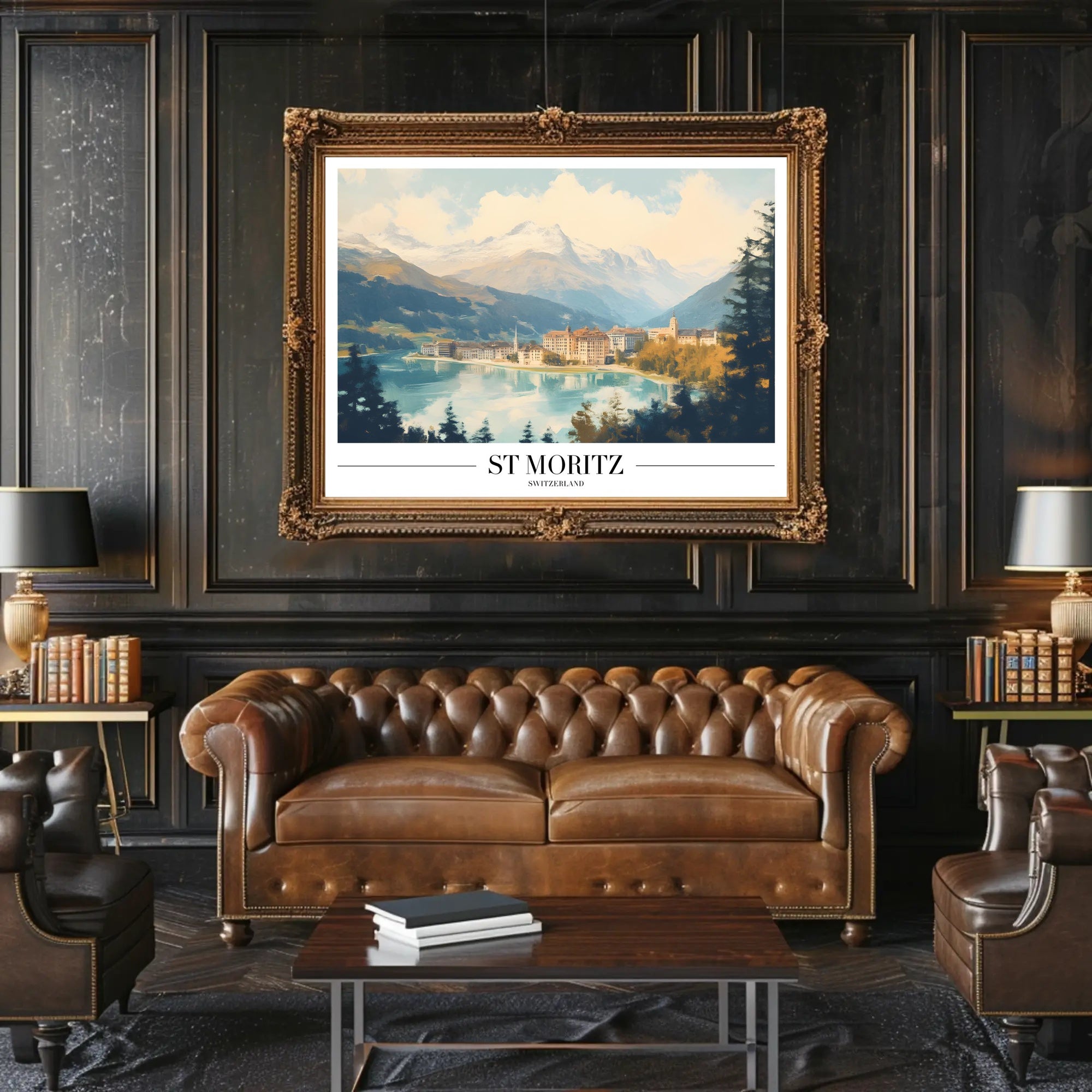 St. Moritz Alpine Elegance Vintage Travel Poster PosterGoat