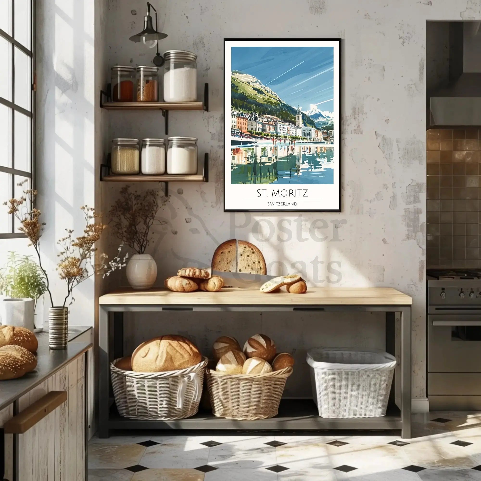 St. Moritz Serenity, Swiss Travel Poster PosterGoat