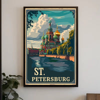 St. Petersburg Vintage Travel Poster Celebrates Iconic Architecture PosterGoat