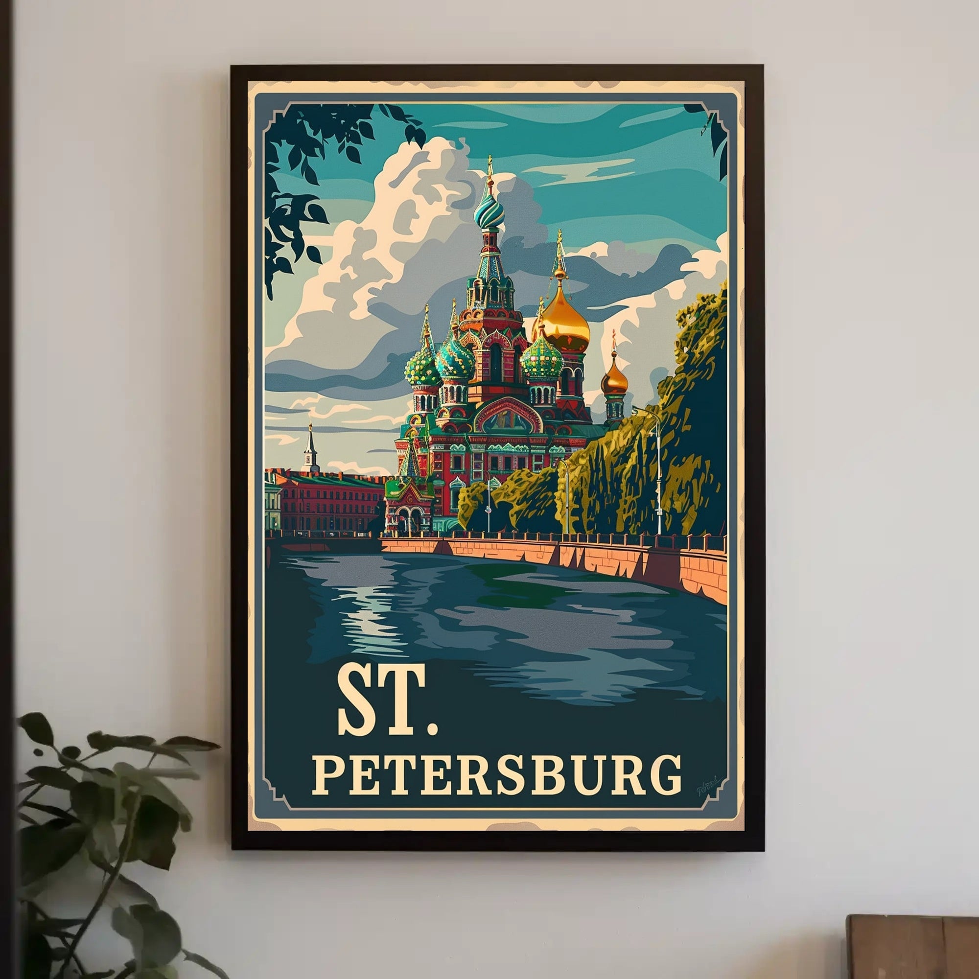 St. Petersburg Vintage Travel Poster Celebrates Iconic Architecture PosterGoat