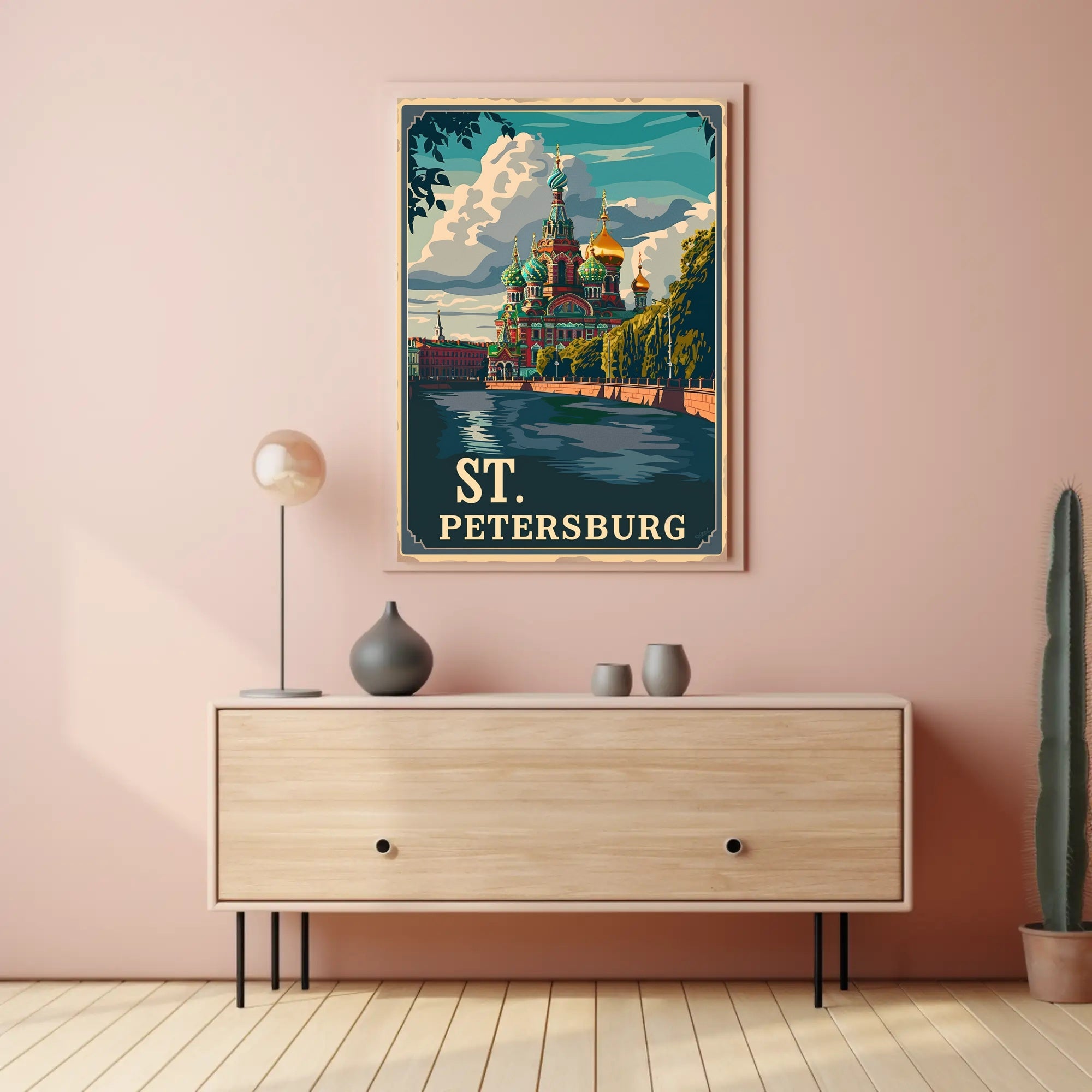 St. Petersburg Vintage Travel Poster Celebrates Iconic Architecture PosterGoat