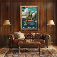 St. Petersburg Vintage Travel Poster Celebrates Iconic Architecture PosterGoat