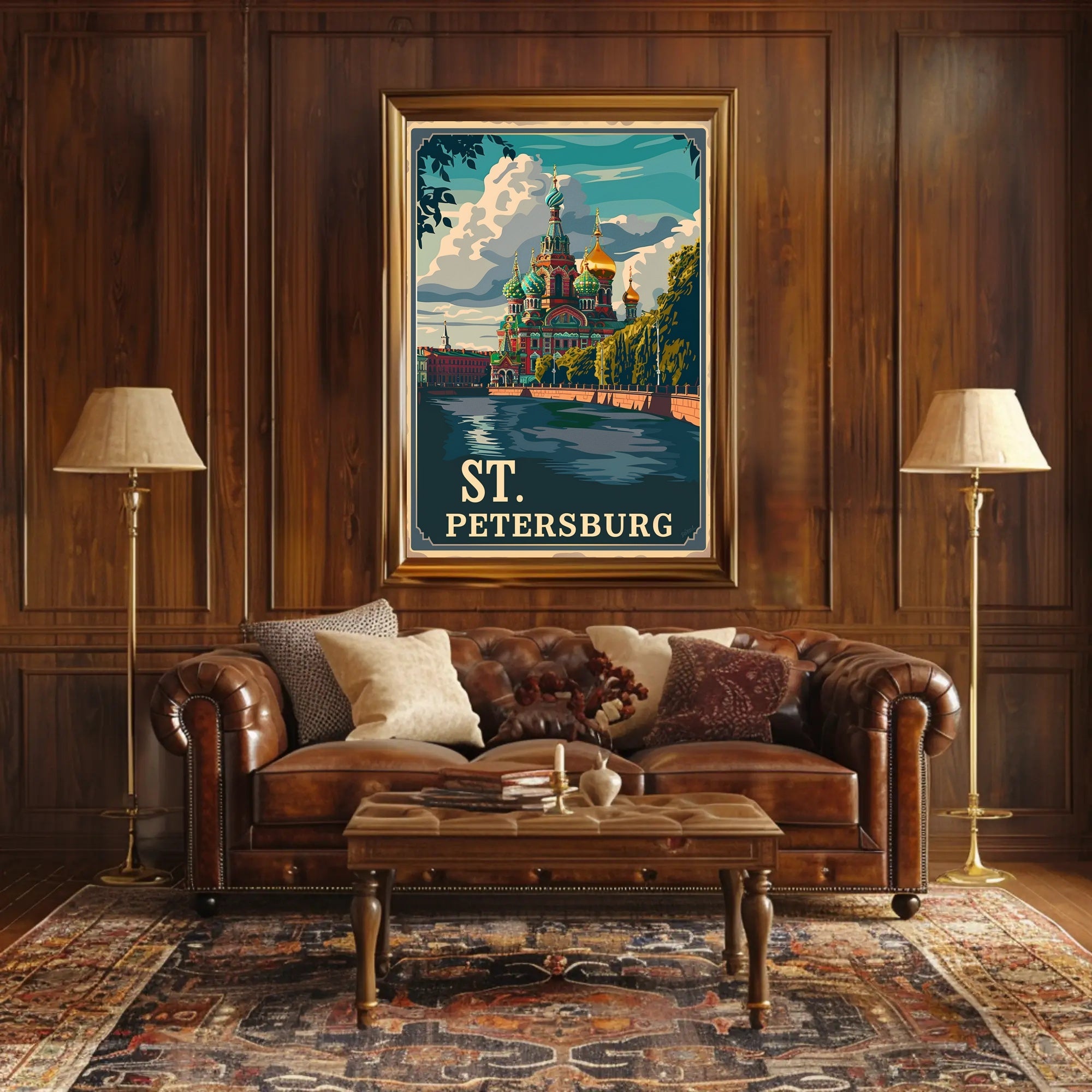 St. Petersburg Vintage Travel Poster Celebrates Iconic Architecture PosterGoat