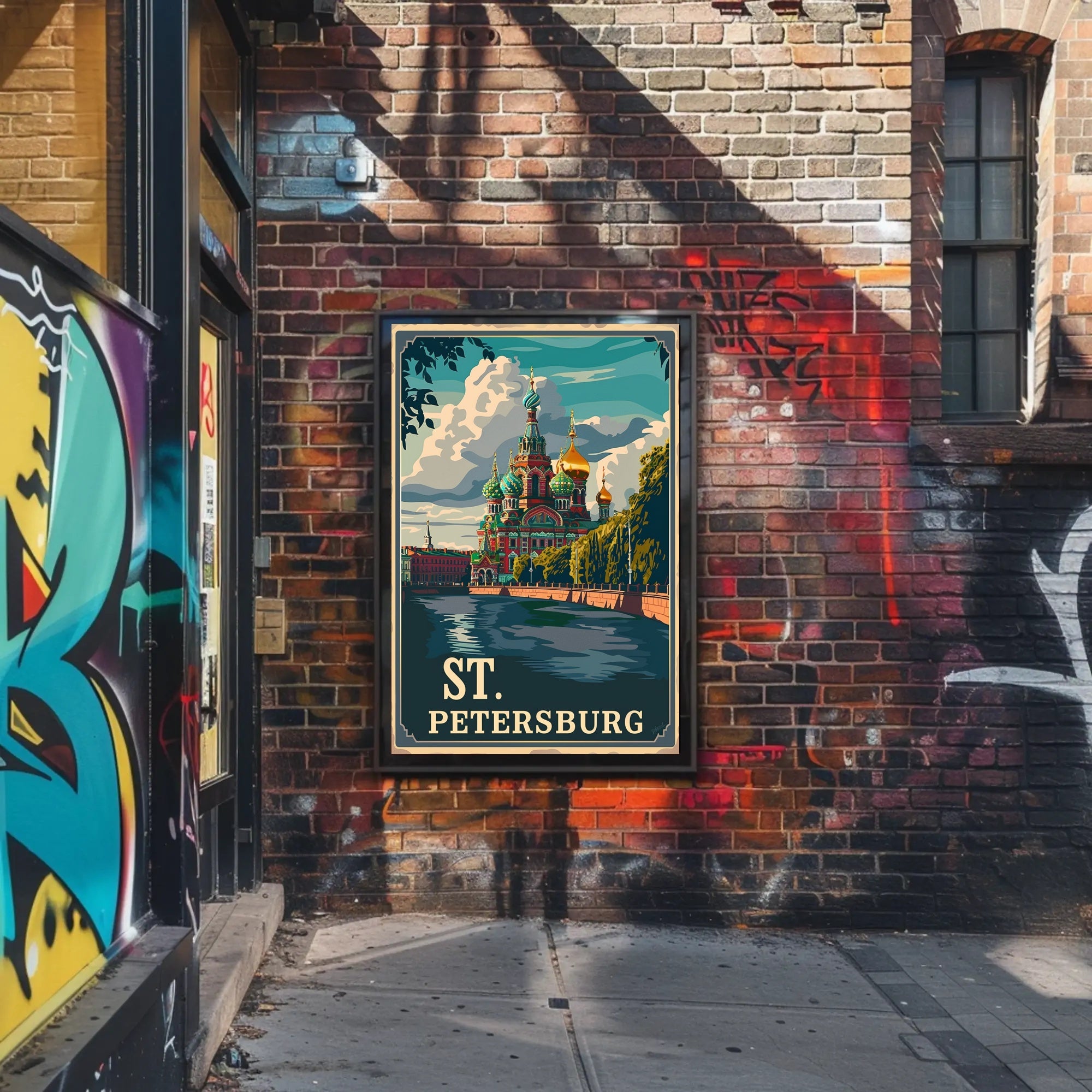 St. Petersburg Vintage Travel Poster Celebrates Iconic Architecture PosterGoat
