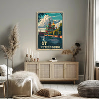 St. Petersburg Vintage Travel Poster Celebrates Iconic Architecture PosterGoat