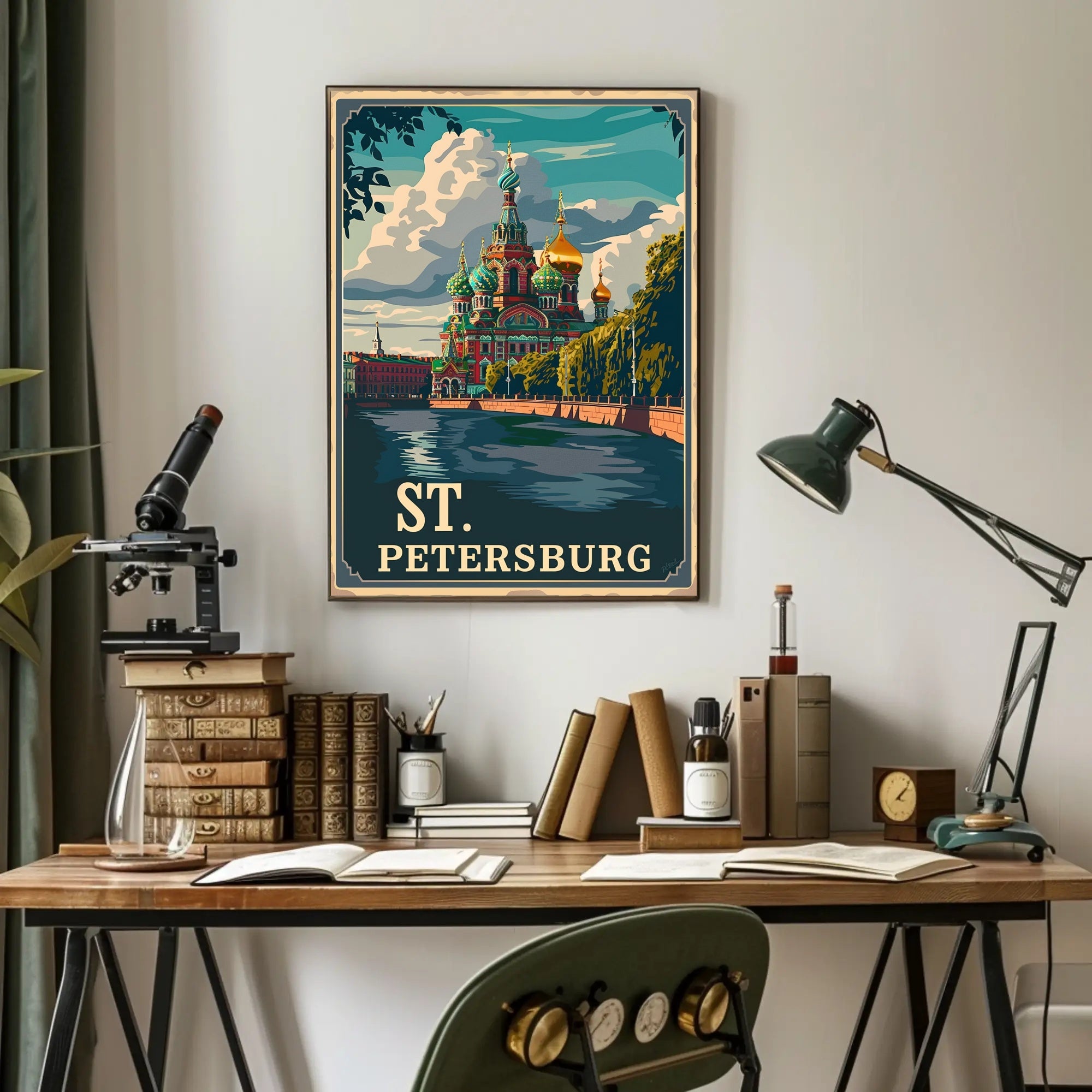 St. Petersburg Vintage Travel Poster Celebrates Iconic Architecture PosterGoat