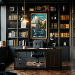 St. Petersburg Vintage Travel Poster Celebrates Iconic Architecture PosterGoat