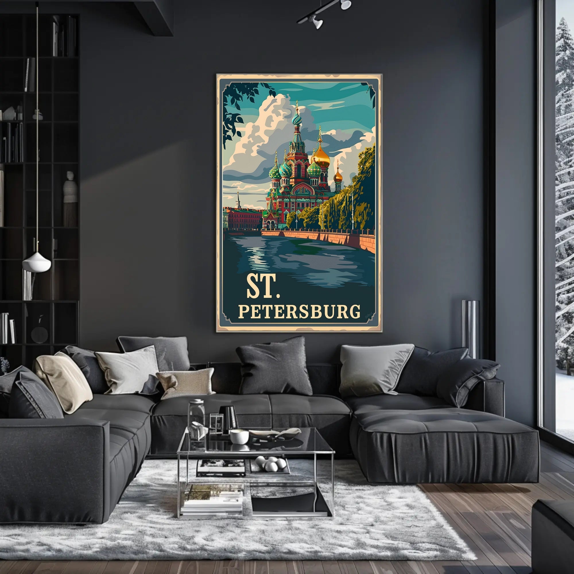 St. Petersburg Vintage Travel Poster Celebrates Iconic Architecture PosterGoat