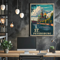 St. Petersburg Vintage Travel Poster Celebrates Iconic Architecture PosterGoat