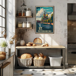 St. Petersburg Vintage Travel Poster Celebrates Iconic Architecture PosterGoat
