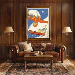 Stadionbad Diver Retro Themed Sports Poster PosterGoat
