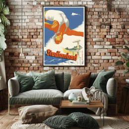 Stadionbad Diver Retro Themed Sports Poster PosterGoat