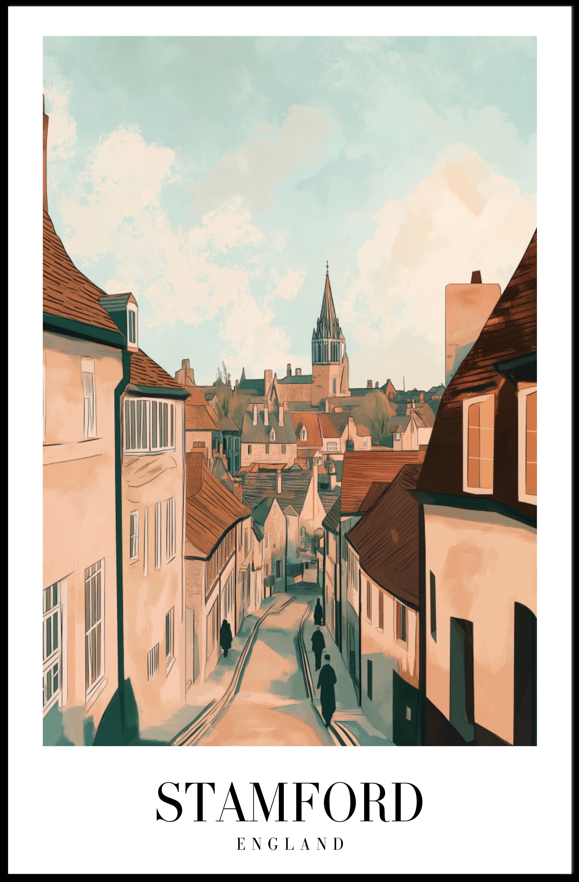 Stamford's Quaint Charm: Vintage Travel Poster PosterGoat