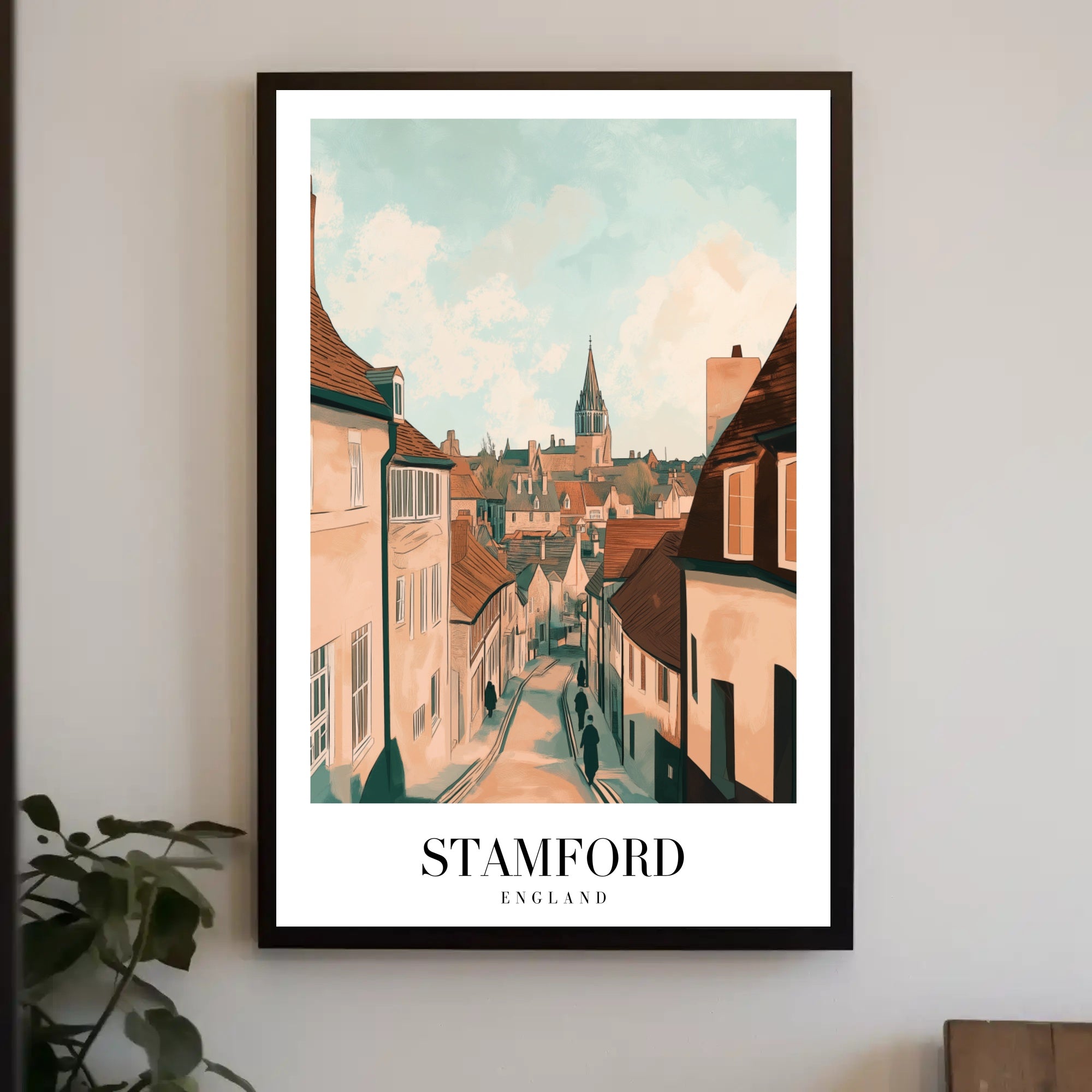 Stamford's Quaint Charm: Vintage Travel Poster PosterGoat