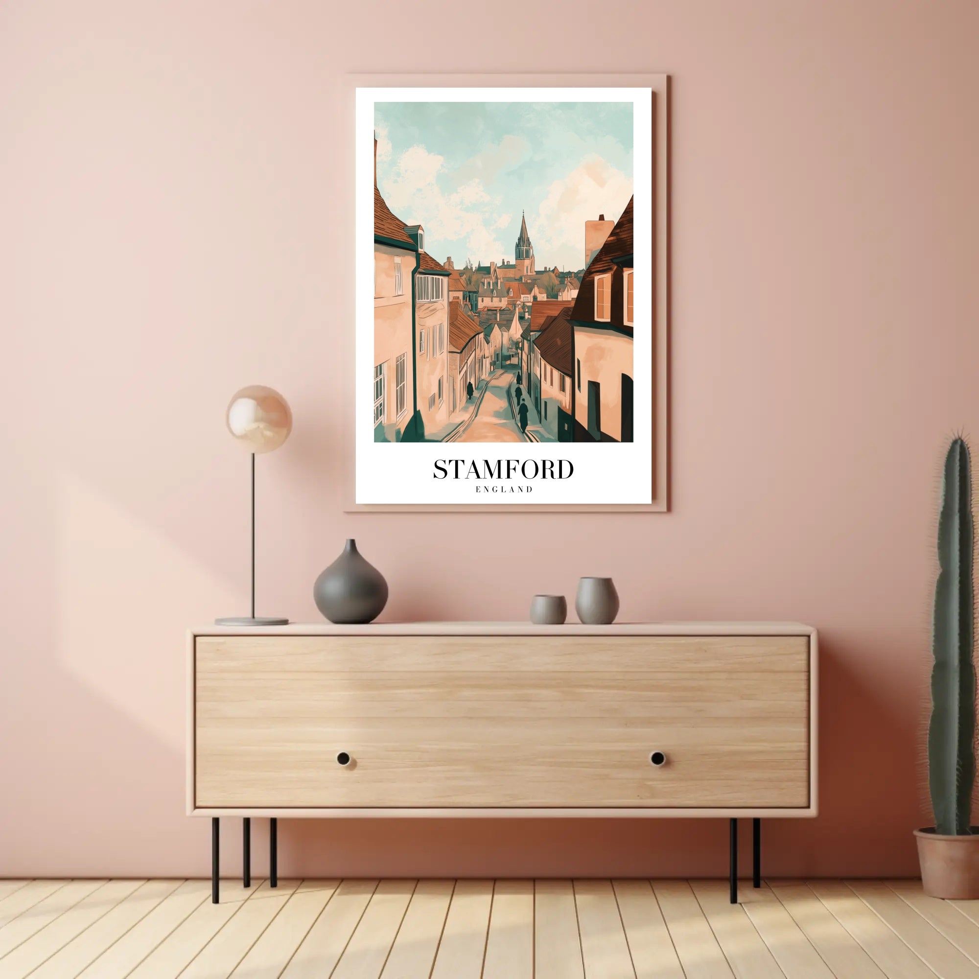 Stamford's Quaint Charm: Vintage Travel Poster PosterGoat