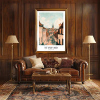 Stamford's Quaint Charm: Vintage Travel Poster PosterGoat