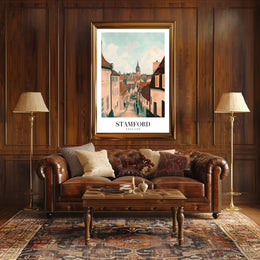 Stamford's Quaint Charm: Vintage Travel Poster PosterGoat
