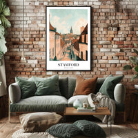 Stamford's Quaint Charm: Vintage Travel Poster PosterGoat