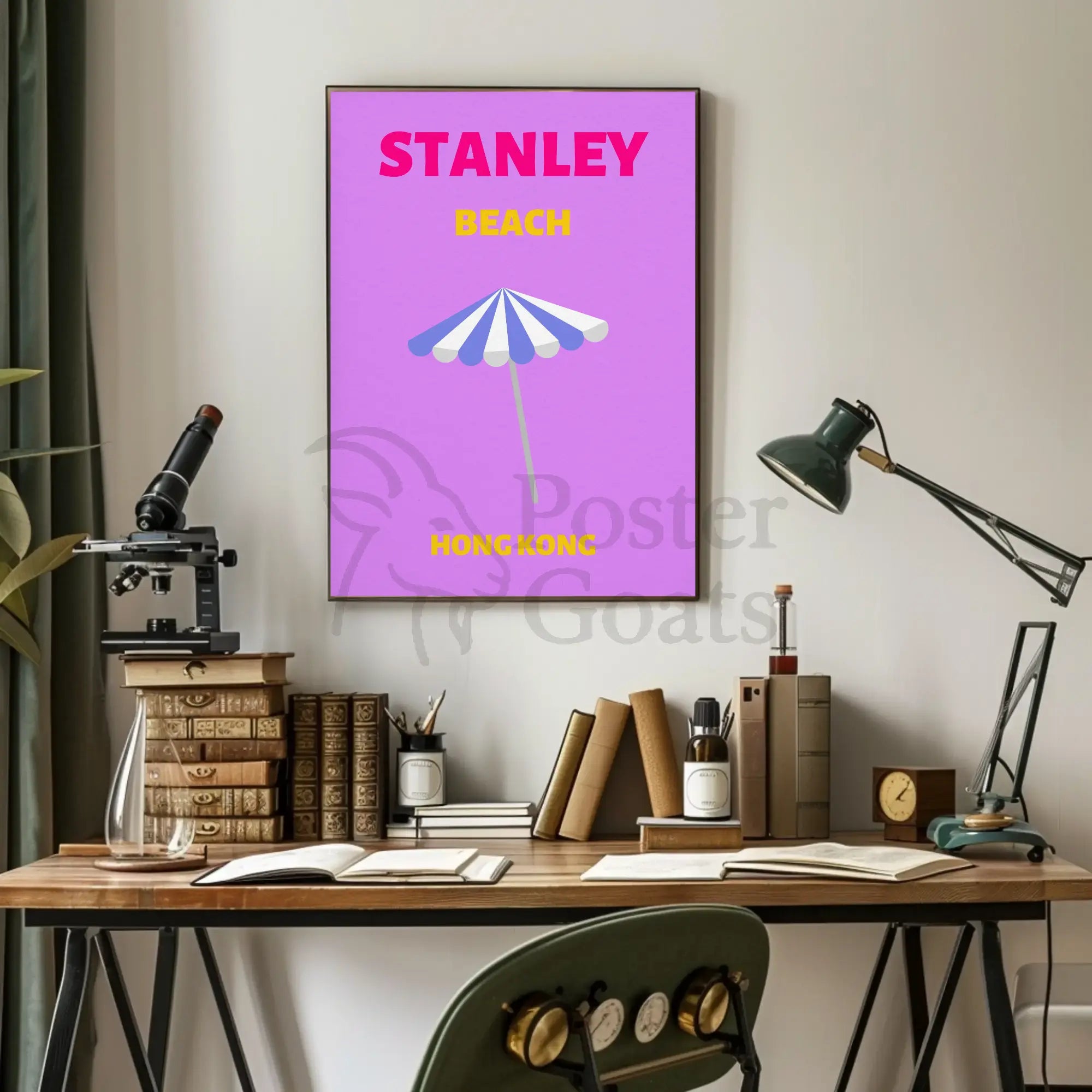 Stanley Beach Modern Travel Artwork Travel Poster PosterGoat