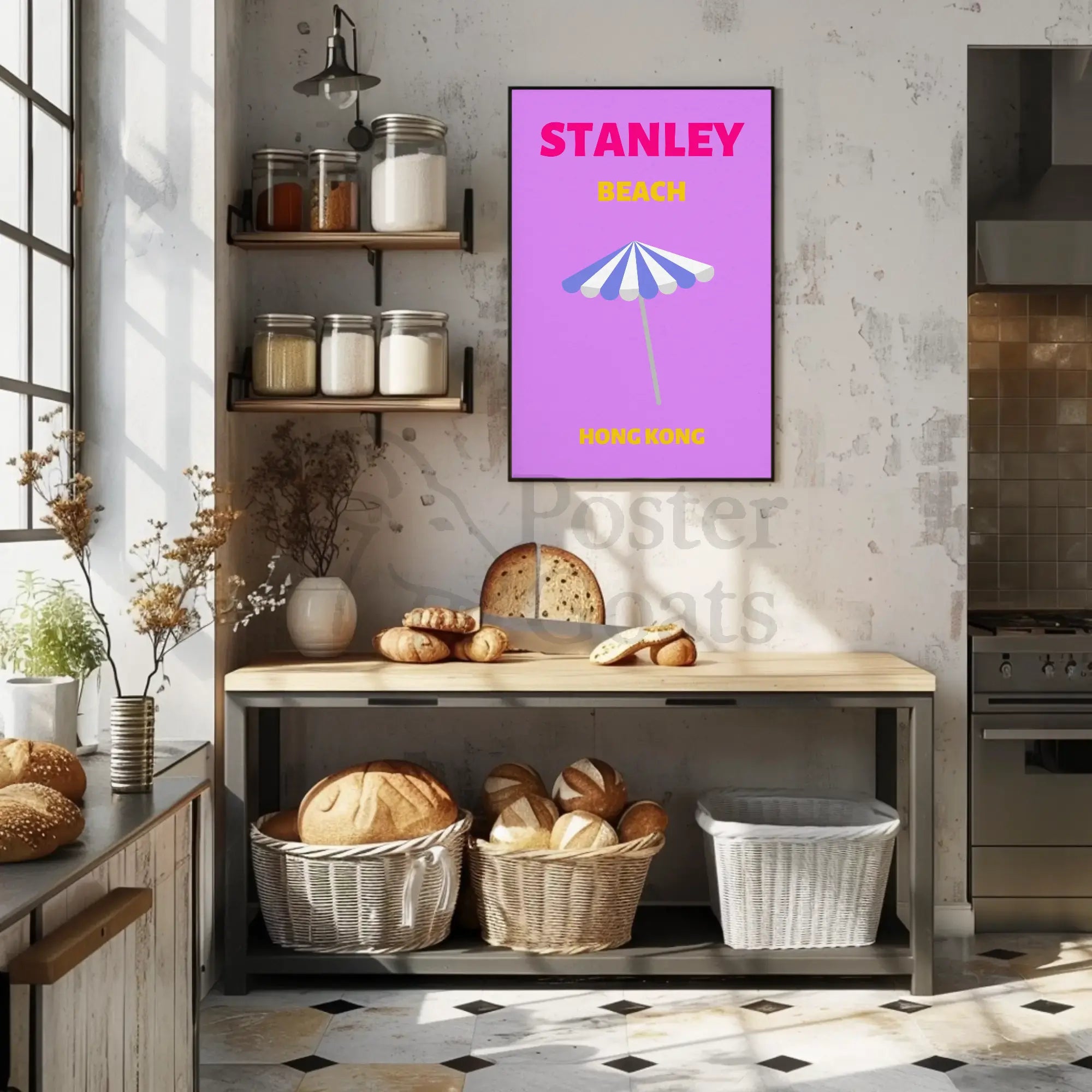 Stanley Beach Modern Travel Artwork Travel Poster PosterGoat