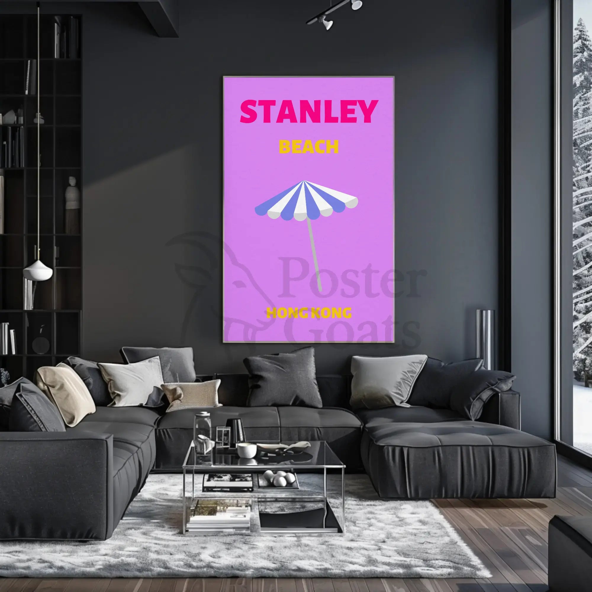 Stanley Beach Modern Travel Artwork Travel Poster PosterGoat