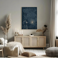 Starlit Wonder Child Gazing Upwards Artistic Poster PosterGoat