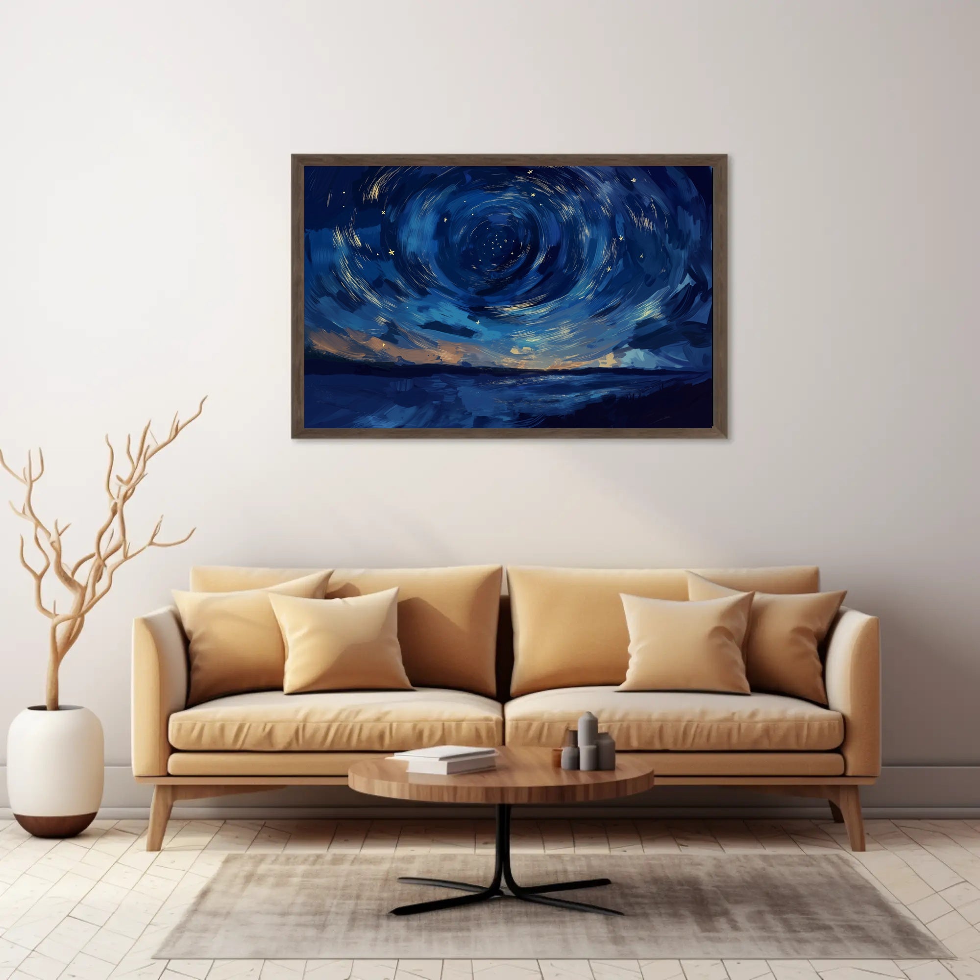 Starry Night Cosmic Landscape Art Print Space or Astronomy Poster PosterGoat