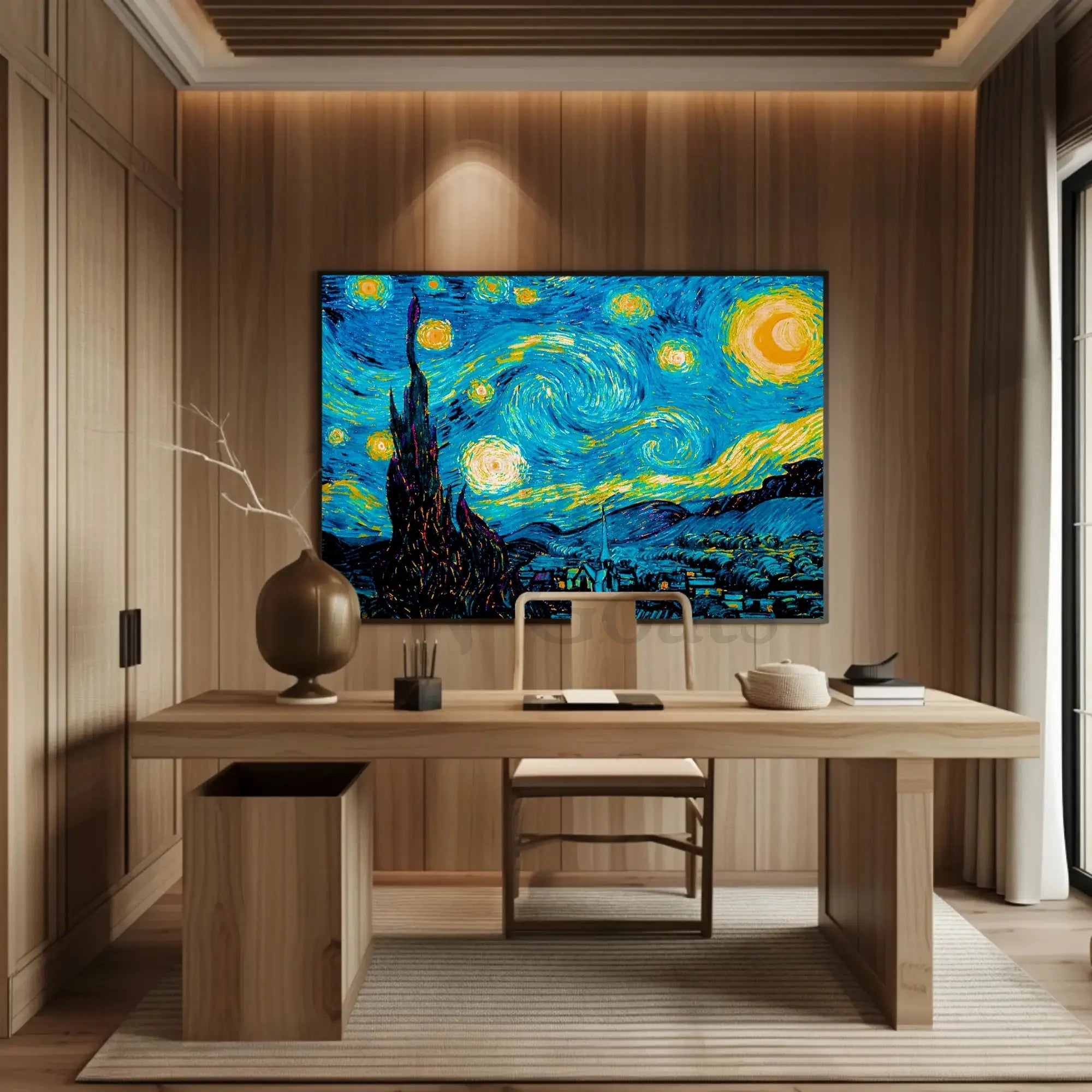 Starry Night Inspired Post-Impressionist Art Poster PosterGoat