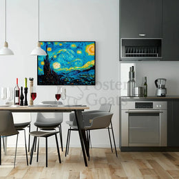 Starry Night Inspired Post-Impressionist Art Poster PosterGoat