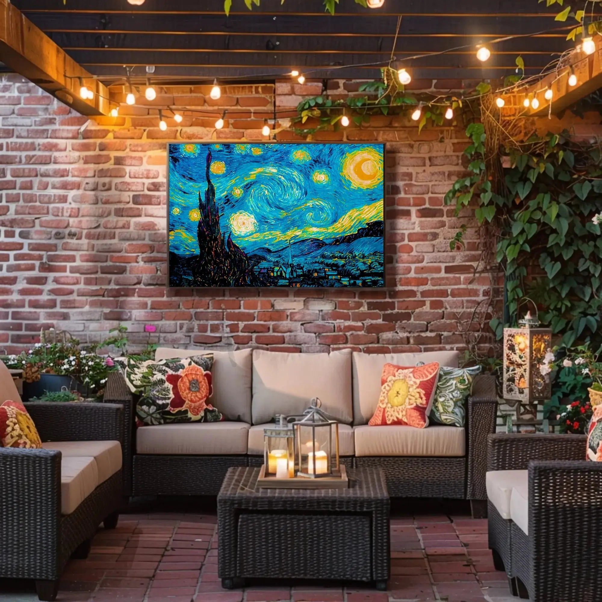 Starry Night Inspired Post-Impressionist Art Poster PosterGoat