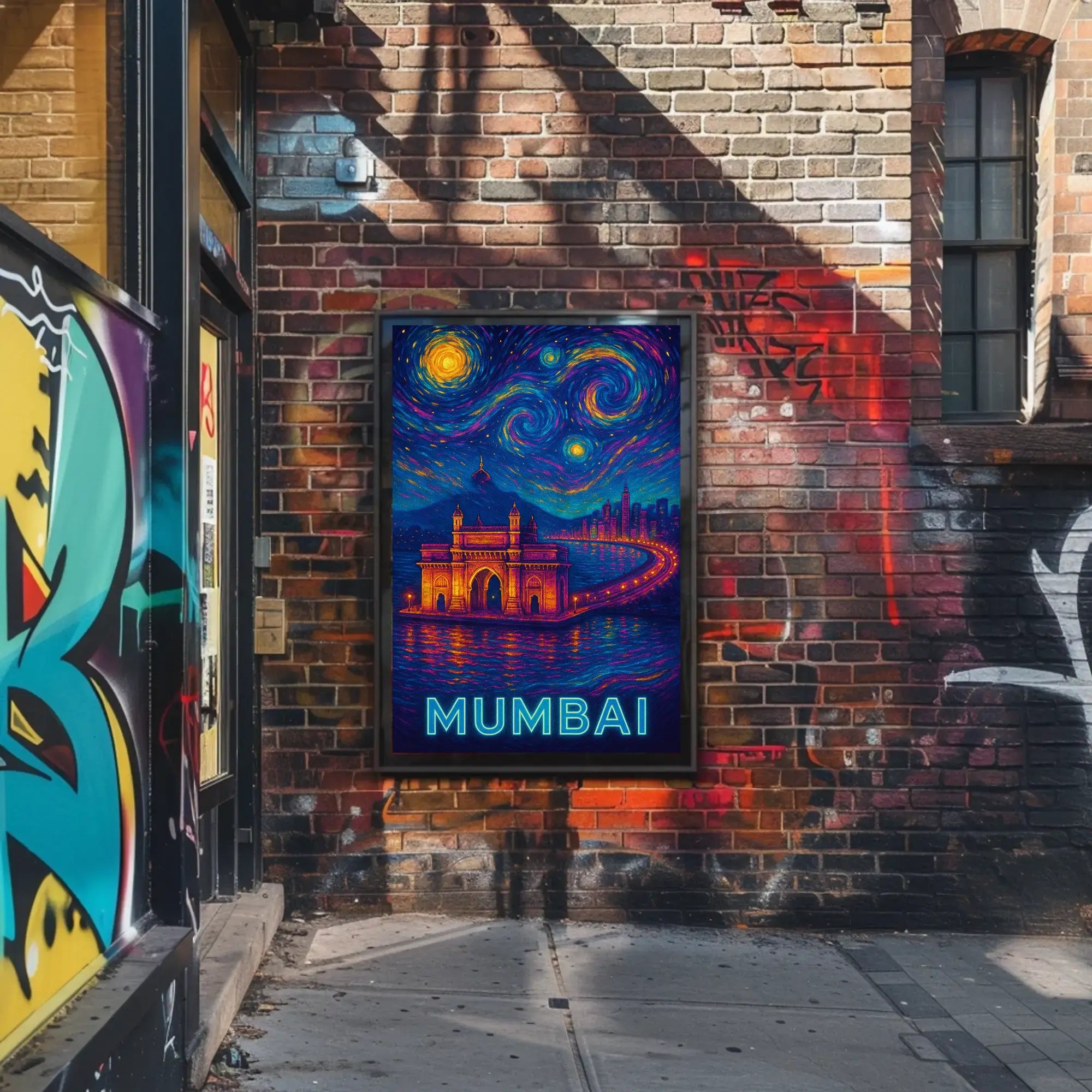 Starry Night Mumbai Gateway Travel Poster PosterGoat