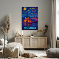 Starry Night Mumbai Gateway Travel Poster PosterGoat