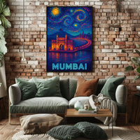 Starry Night Mumbai Gateway Travel Poster PosterGoat