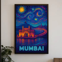 Starry Night Mumbai Gateway Travel Poster PosterGoat