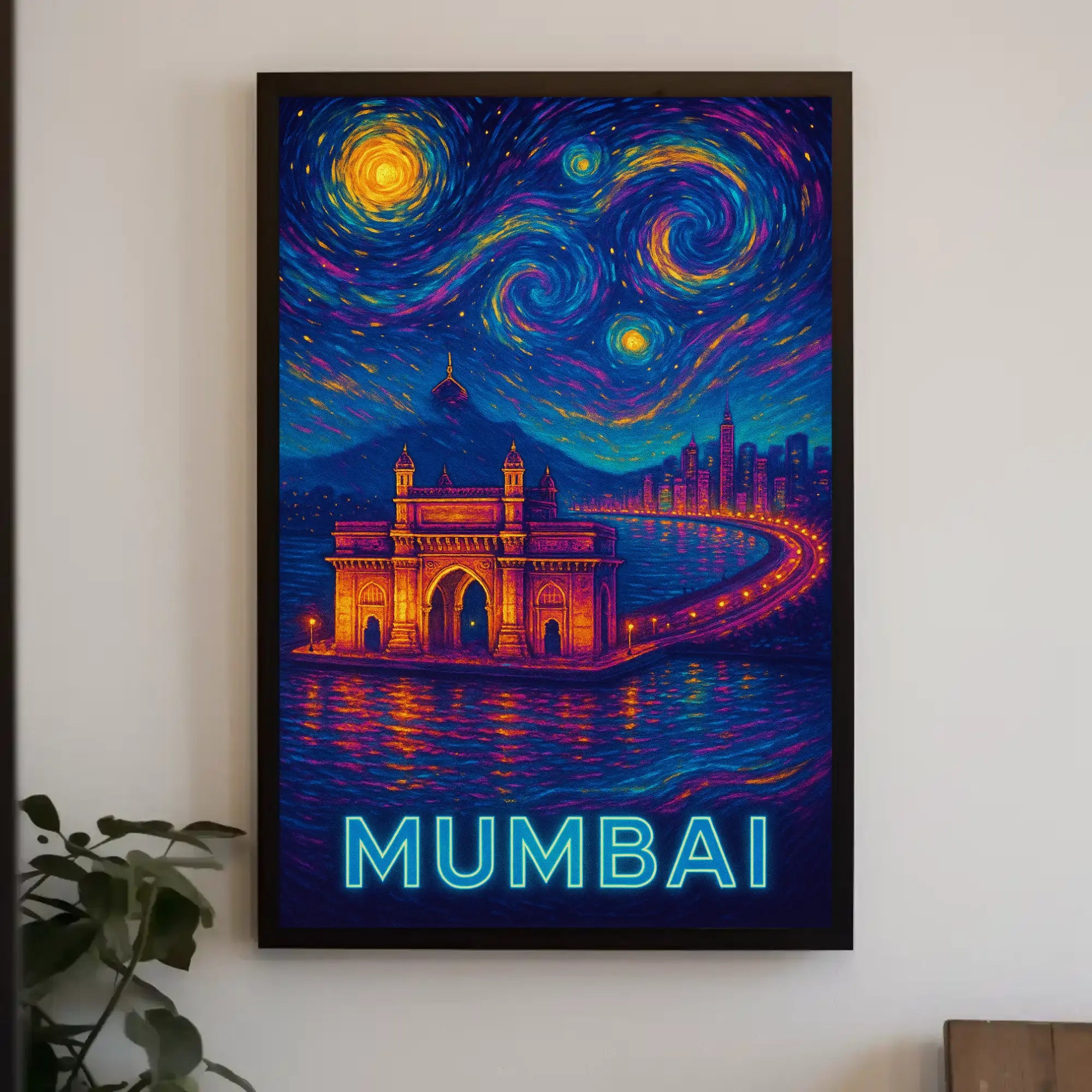 Starry Night Mumbai Gateway Travel Poster PosterGoat