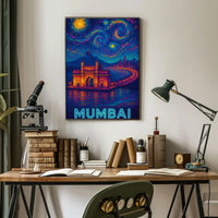 Starry Night Mumbai Gateway Travel Poster PosterGoat